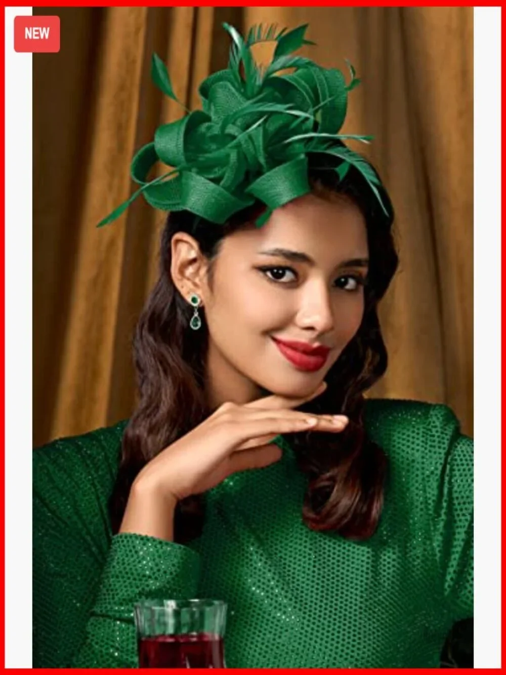 One Size Fascinator Hat with Feathers and Ribbon for Weddings and Tea Parties